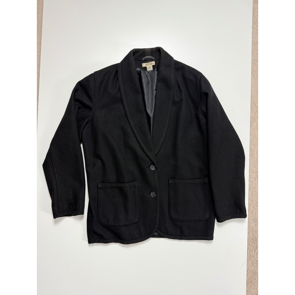 Ann Taylor Vintage Black Wool Blend Shawl Collar Blazer Jacket Womens Medium